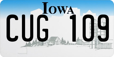 IA license plate CUG109