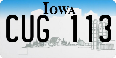 IA license plate CUG113
