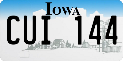 IA license plate CUI144