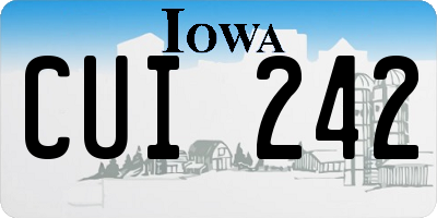 IA license plate CUI242
