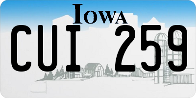 IA license plate CUI259