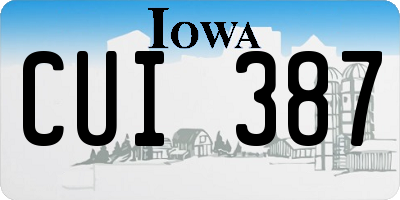 IA license plate CUI387