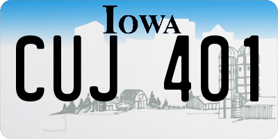 IA license plate CUJ401
