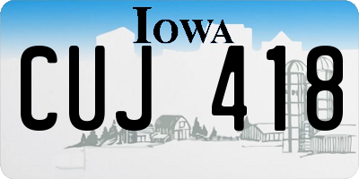 IA license plate CUJ418