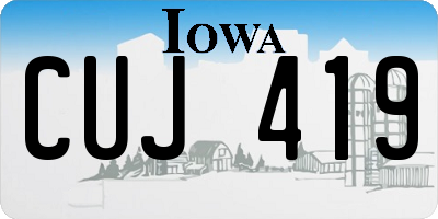 IA license plate CUJ419