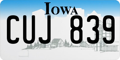 IA license plate CUJ839