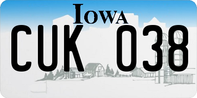 IA license plate CUK038