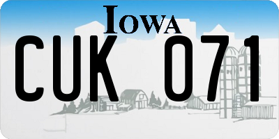 IA license plate CUK071