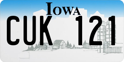 IA license plate CUK121