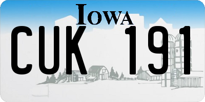 IA license plate CUK191