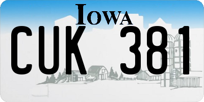 IA license plate CUK381