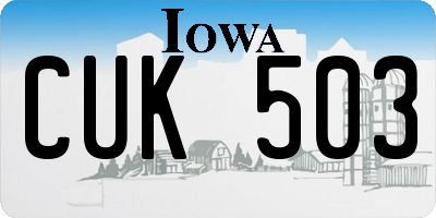 IA license plate CUK503