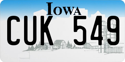 IA license plate CUK549