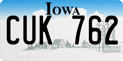 IA license plate CUK762