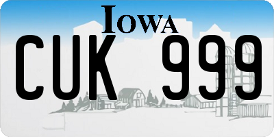 IA license plate CUK999