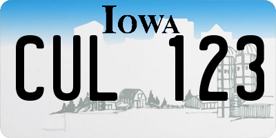 IA license plate CUL123