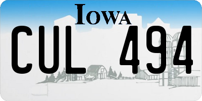 IA license plate CUL494