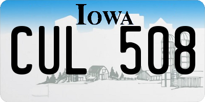 IA license plate CUL508