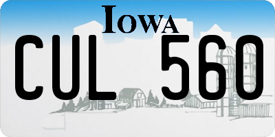 IA license plate CUL560