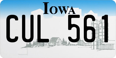 IA license plate CUL561