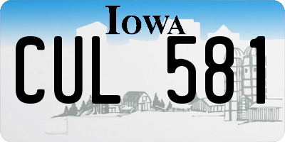 IA license plate CUL581