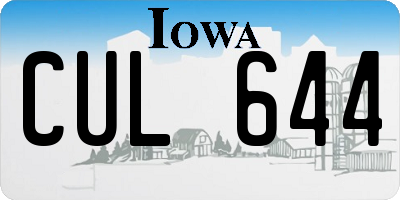 IA license plate CUL644