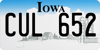 IA license plate CUL652
