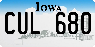 IA license plate CUL680