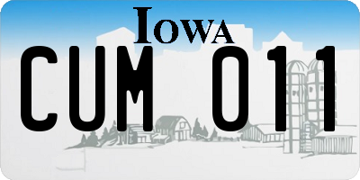 IA license plate CUM011