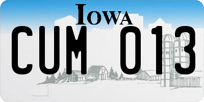 IA license plate CUM013