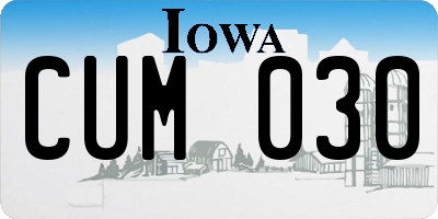 IA license plate CUM030