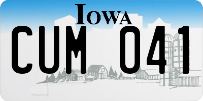 IA license plate CUM041