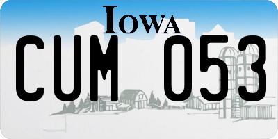IA license plate CUM053