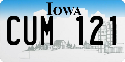 IA license plate CUM121
