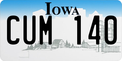 IA license plate CUM140