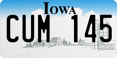 IA license plate CUM145