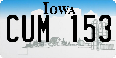 IA license plate CUM153