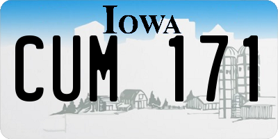 IA license plate CUM171