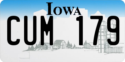 IA license plate CUM179