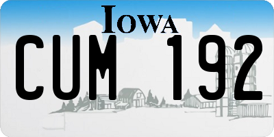 IA license plate CUM192