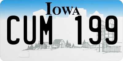 IA license plate CUM199