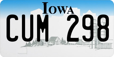 IA license plate CUM298