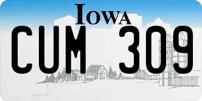IA license plate CUM309
