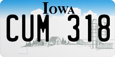 IA license plate CUM318