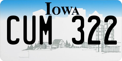 IA license plate CUM322