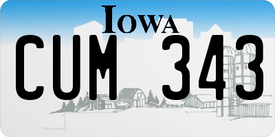 IA license plate CUM343