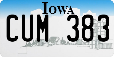 IA license plate CUM383