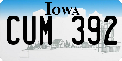 IA license plate CUM392