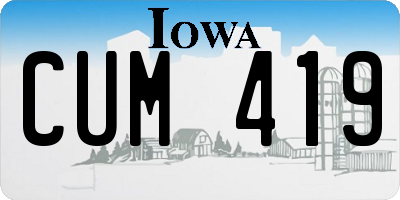 IA license plate CUM419
