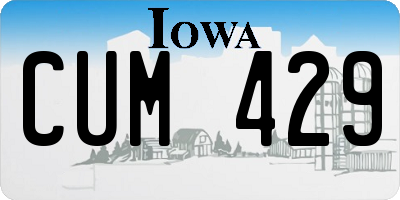 IA license plate CUM429